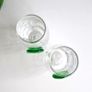 Clear Crackle Shot Glass with Applied Green Glass Medallion Image 5