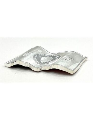 2023 Cameroon 1 Oz Silver Colored Shaped Coin Waving American Flag. Prooflike