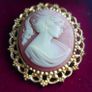 Vintage Cameo Carved  Gold tone Pin Brooch Image 4