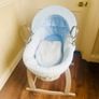 Grey and blue wicker basket  with grey rocker stand Image 3