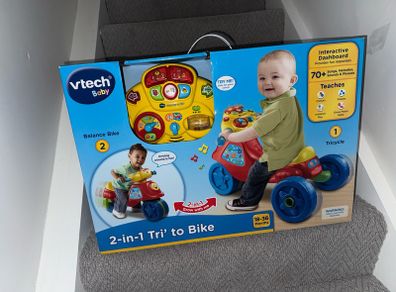 v tech ride on bike