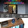 5 Drawer Dresser with Clothes Rail LED Lights Charging Station Storage Chest with Side Pockets and Wood Top for Bedroom Nursery or Hallway (Rustic Brown) Image 5