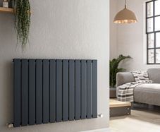 Anthracite Horizontal Flat Designer Radiator 60cm/89cm Single Panel
