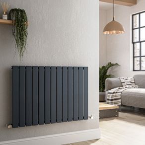 Anthracite Horizontal Flat Designer Radiator 60cm/89cm Single Panel