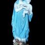 Large 32" Vintage Madonna & Child Chalkware Statue Image 6