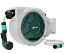 Wall-Mounted Garden Hose Reel 30 m x 13 mm Automatic Retractable Water Hose Reel gray