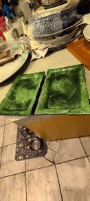 Set of 2 La Ceramica VBC Italy Grape Leaf Trinket Dish Numbered 9697/18 / 30.00 euro each or set of 2 for 50.00 euro