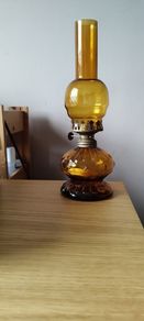 Vintage amber oil lamp