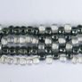 Kumihimo Seed Bead Bracelet: Black, White,  Silver Clasp Image 5