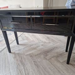 black glass hall table