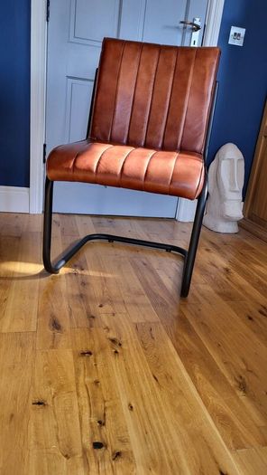 Dining Table and 4 Real Leather Chairs