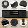 TV Stand Cabinet, TV Unit with 5 Drawers, 140 cm, All Black TV Console Table with Storage Organizers, Entertainment Center with Open Shelf for Living Room, Bedroom Image 4