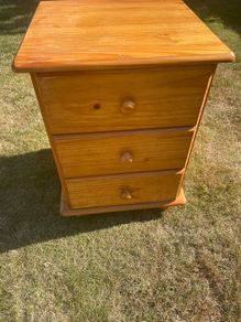 pine 3-Drawer bedside locker