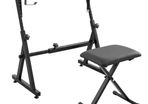 Piano Keyboard Stand and Bench Set, Z Style, Heavy-Duty Digital Piano Music Stand and Seat, 250 lbs
