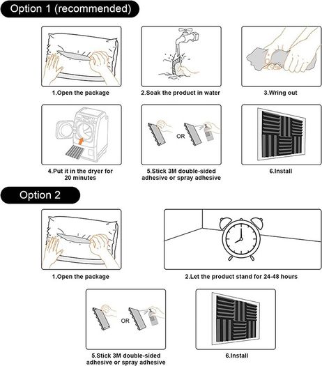 48 Pack Acoustic Foam Panels, 2.5 X 30 X 30cm/1" X 12" X 12" Studio Soundproofing Wedges Fire Resistant Sound Proof Padding Acoustic Treatment Foam (FREE POSTAGE)