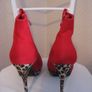 Platform Stiletto Ankle Boots 41 RED  Animal Print Image 3