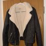 Abercrombie and Fitch Grey Jacket with Cream Sherpa Inside Womans Size Medium Image 3