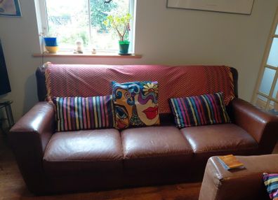 Leather sofa three seater Price reduction