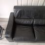 Free black two seater leather couch Image 2