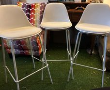 3x White Norden Home "Beth" Bar Stools - 75cm Seat Height