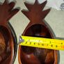 Vintage Mid-Century Modern 3 Piece Set Monkey Pod Wood Pineapple Dish Bowls Image 8