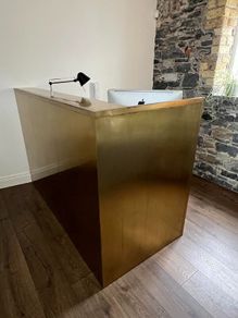Custom-designed brass desk