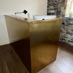 Custom-designed brass desk