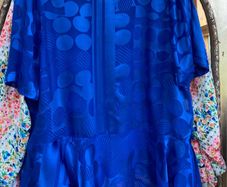 Preen By Thornton Bregazzi Royal Blue Silk Blouse Size Medium