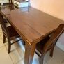 Antique Dining Table with Glass Top Cover Image 3
