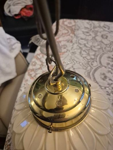 Original cream leaf design glass original 1920s Art Deco ceiling light
