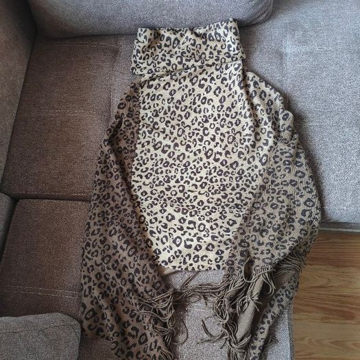 Leopard Print Poncho, ONE SIZE