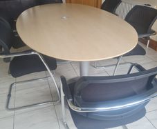 executive board room table with 6