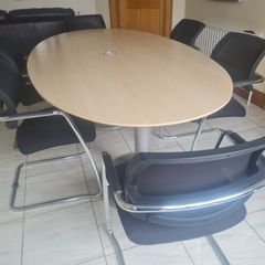 executive board room table with 6