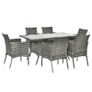 Rattan Garden Furniture Dining Set 6-seater Patio Rectangular Table (FREE SHIPPING) Image 2