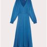 Jigsaw hammered satin blue midi dress Image 2