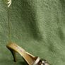 Vintage Enameled Black, White High Heel Shoe Business Card Photo Holder Image 2