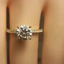Yellow Gold Plated 2 carat Moissanite Solitaire with Accents Image 2