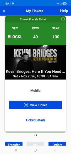 2 Kevin Bridges tickets, 3Arena, Saturday 7th November 2026