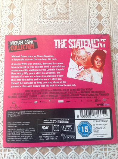 The Statement.  Michael Caine DVD.
