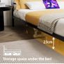 Double Floating Bed Frame with LED Lights and Charging Station Image 3