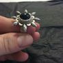 Lovely silver dress ring with black stone Image 4