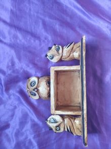 Hand crafted owl wooden ornament