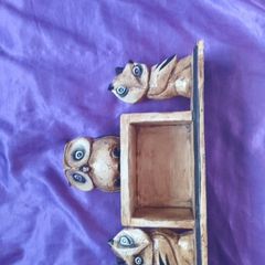 Hand crafted owl wooden ornament