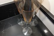 3 champagne glasses