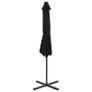 Cantilever Umbrella with Pole and LED Lights Black 300 cm Image 4