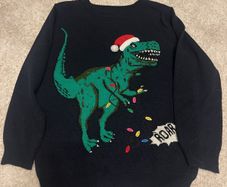 T-Rex Christmas jumper 5-6