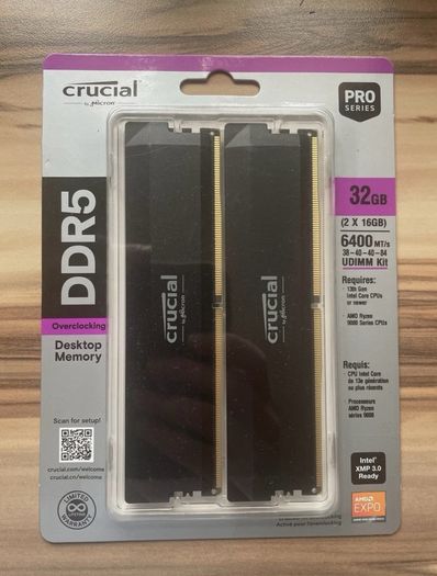 Crucial Pro Ddr5 Ram 32gb Kit (2x16gb) 6400mhz