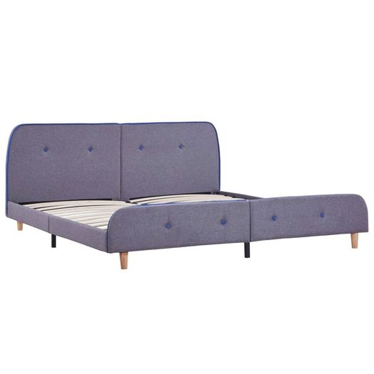 Bed Frame Light Grey Fabric 150x200 cm