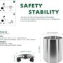 30cm Pots for Plants, Stainless Steel Round Rim Round Planter with Wheels Trolley, Large Plant Pots for Indoor, Outdoor, Business Space, Public Places, Easy to Clean and Move Image 2