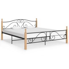Bed Frame Black Metal 180x200 cm